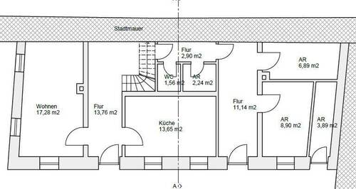 Bestand Erdgeschoss.JPG - 7 Zimmer Mehrfamilienhaus, Wohnhaus in Spalt