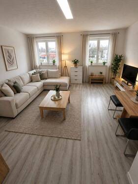 Wohnzimmer (virtuell möbliert) - 3 Zimmer Etagenwohnung in Villingen-Schwenningen