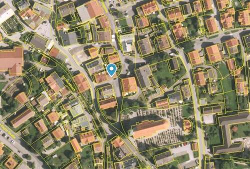 Luftbild mit Parzellarkarte Pfarrgasse 1, 82487 Oberammergau - 