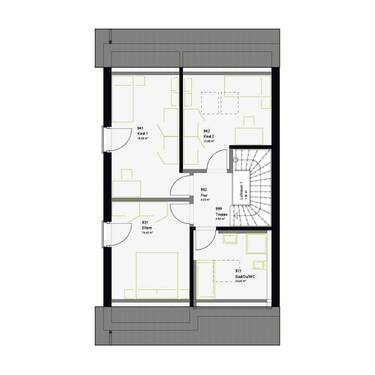 Dachgeschoss - 4 Zimmer Doppelhaushälfte in Naunhof
