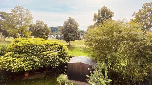 Blick in den Garten und auf die Rench - 