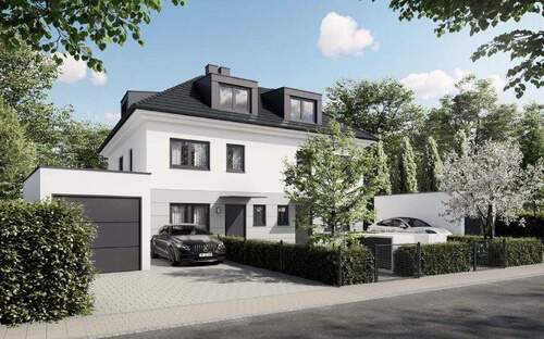 Außenansicht_Straße - Moderne-Neubau-Doppelhaushälfte, realgeteiltes Grundstück, attraktive und grüne Bestwohnlage!!!