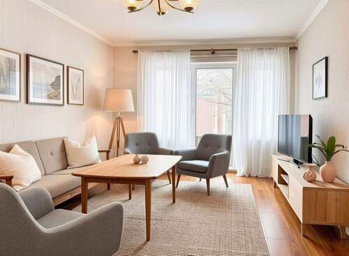 Wohnzimmer - (KI generiert) - 2 Zimmer Terrassenwohnung in Kiel