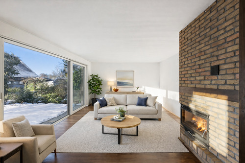 visualisiertes Wohnzimmer mit direktem Gartenzugang - Generationenhaus oder Wohnen & Arbeiten unter einem Dach - direkt am Heiligensee