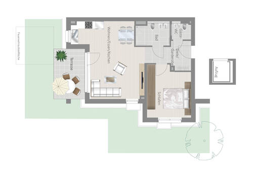 F10_1C_R - 2 Zimmer Etagenwohnung in Ludwigsburg