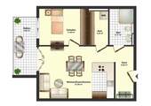 Grundriss Nr 6 - EG 2-Zimmer mit Balkon - 