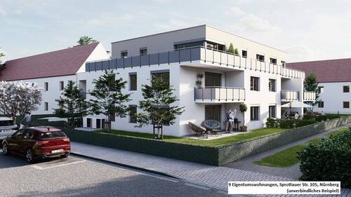 Visualisierung, unverbindliches Beispiel 1.jpg - Terrassenwohnung mit 84,10 m² in Nürnberg zum Kaufen