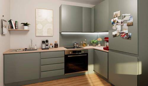 Offene Wohnküche - Charmante 2-Zimmer-Wohnung mit Südbalkon, Abstellraum und Aufzug