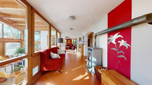 Diele mit Blick in das Wohnzimmer den Wintergarten - 