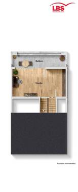 Studio mit Balkon im DG - 