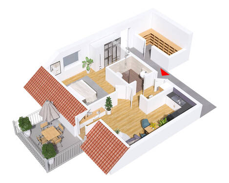 WE59 mit 49,30 m² und Balkon - 