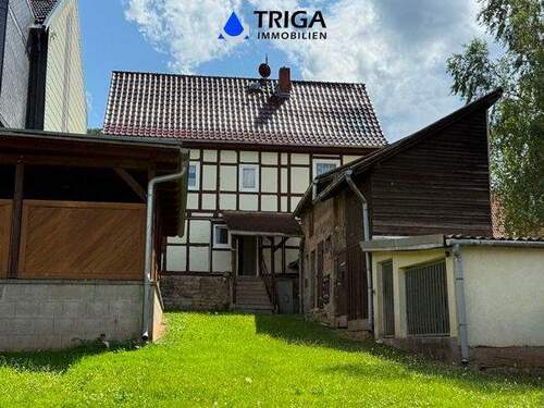 Blick vom Garten auf Haus - 