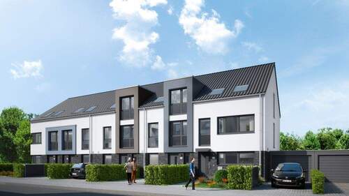 Perspektive Straßenansicht - 4 Zimmer Reihenmittelhaus zur Miete in Wesseling