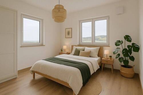 Schlafzimmer 1 visualisiert - Etagenwohnung mit 85,00 m&sup2; in Kirchroth (Aufroth) zur Miete