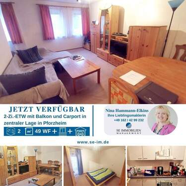 14662 - Zentrumsnahe 2-Zi.-ETW mit EBK, Balkon und Carport