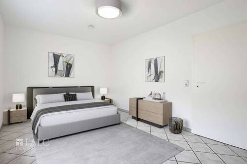 Schlafzimmer virtuell gestaged - 