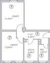 Grundriss 2-Zimmer-Wohnung im 2.OG - 