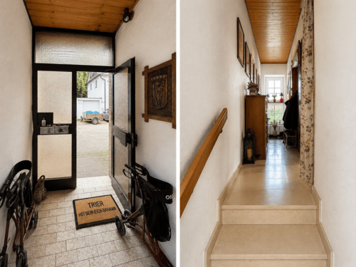 Einladender Flur mit natürlichem Licht.png - 4 Zimmer Mehrfamilienhaus, Wohnhaus in Trier