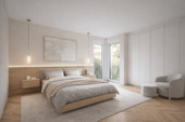 Einrichtungsbeispiel Schlafzimmer - 3 Zimmer Etagenwohnung zum Kaufen in Ludwigsburg