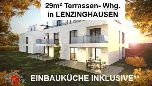 29m² Terrasse - IN LENZINGHAUSEN: 29m² Terrasse. KÜCHE inkl., Bodenbeläge komplett, Kfz- Stellplatz inkl.