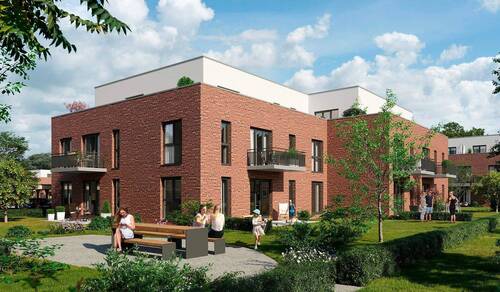 Visualisierung der Häuser 6 und 7 im Neubauprojekt Quittenknick in Hasloh - 