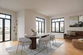 Wohn- und Essbereich mit Einrichtungsbeispiel - 3 Zimmer Etagenwohnung zum Kaufen in Potsdam