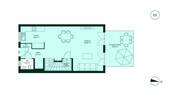 Grundriss Erdgeschoss vom Reihenhaus 006 - 