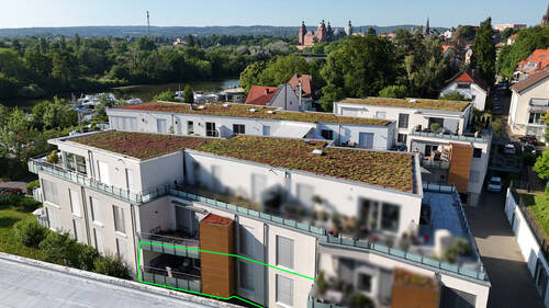 Blick Richtung Schloß - 3 Zimmer Etagenwohnung zum Kaufen in Aschaffenburg