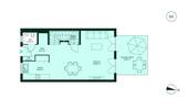 Grundriss Erdgeschoss vom Reihenhaus 004 - 