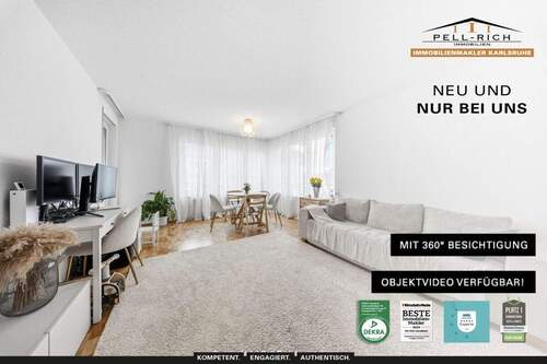 Neu&Nur bei Pell-Rich - Immobilie 995 - WOHNQUALITÄT: Attraktive 2-Zimmer-Wohnung mit Balkon und moderner Ausstattung in der Nordstadt-KA