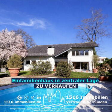 Titel - Einfamilienhaus mit Pool & großem Garten in zentraler Stadtlage