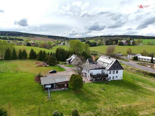 Luftbild 8 - Ehemaliger Berggasthof in Alleinlage: Marienberg im Erzgebirge: 46.360 m² Grundstück, PV & Gästezimmer