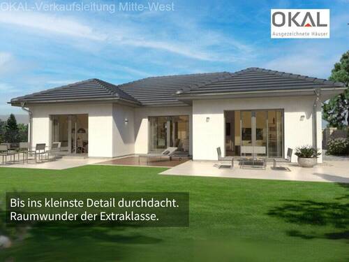 Gartenansicht - Traumhaft wohnen - bezugsfertiger Bungalow inkl. Grundstück