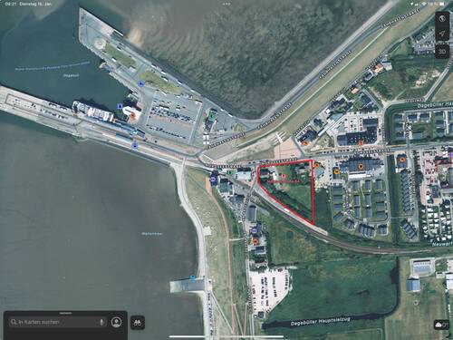 Luftbild vor Baubeginn - Gewerbeobjekt (Büro, Produktion, Verkauf) in Dagebüll