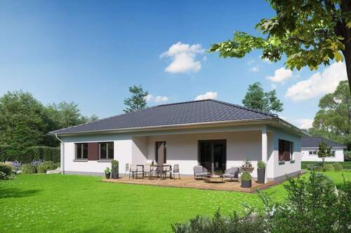 JL-3-122_Terasse.jpg - Familienglück oder Ruhestandstraum: Neubau-Bungalow in bester Lage!