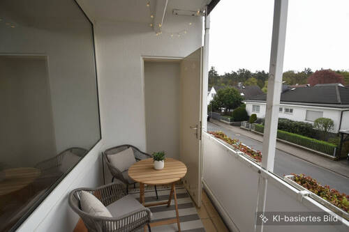 Balkon mit Abstellraum visualisiert - 