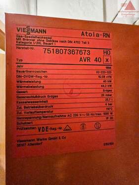 Typenschild Heizung - 