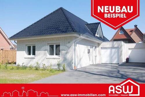 2451 Musterhaus - Musterhaus! Ebenerdiger Neubau Bungalow mit massiver Garage in zentraler Lage Nahe dem Haselünner See!