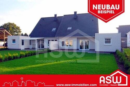 2521 - Musterhaus! Neubau: weiße Doppelhaushälfte mit exklusivem Gauben-Dachfenster und massiver Garage!