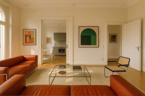 Wohnzimmer digital - Exklusive Jugendstilwohnung in der Beletage - kernsaniert in bester Hamburger Lage