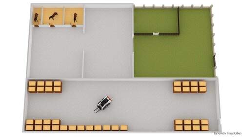 Halle 2 mit Stallung - 