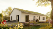 Ansicht Bungalow 100 mit Gründach - Der Bungalow mit Gründach im Neubaugebiet Helpup.