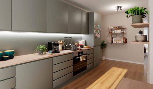 Offene Wohnküche - 4 Zimmer Etagenwohnung in Düsseldorf