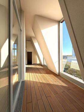 Loggia mit verschließbarer Abstellnische - Etagenwohnung mit 109,60 m² in Frankfurt (Oder) zur Miete