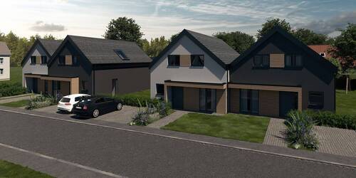 Ansicht Straße - Exklusiv & provisionsfrei: Doppelhaushälfte in Ellern, ca. 132 m², modern & hochwertig- Haus D