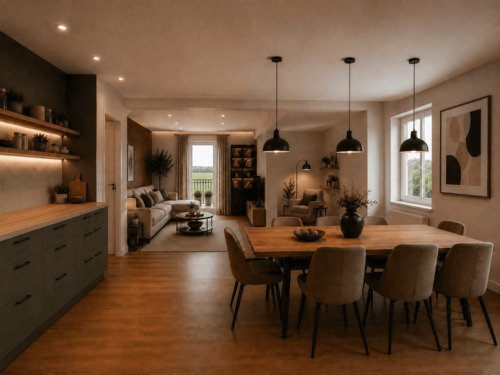 Visualisierung Wohnzimmer/ Küche - 