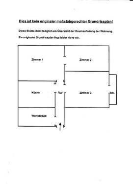 Skizze der Raumaufteilung - 