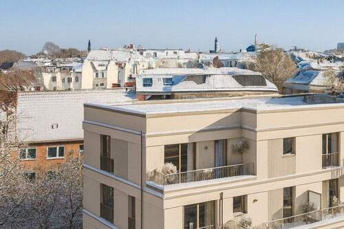 Ausschnitt Nordfassade_Winter - Exklusive 3-Zimmer-Wohnung mit Dachterrasse und Balkon in Eimsbüttel - 74?m² Neubaukomfort