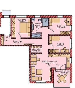 Wohnung Nr. 4_ OG - 4 Zimmer Etagenwohnung in Parkstetten