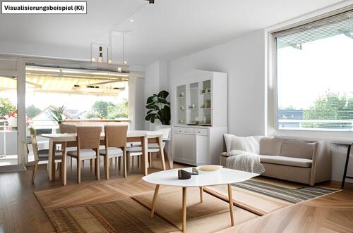 Wohn-Esszimmer - 4 Zimmer Etagenwohnung in Düsseldorf